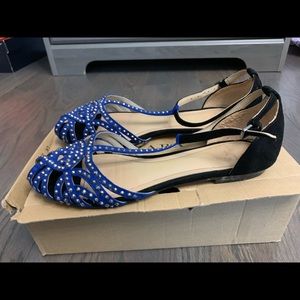 Zara blue sequin flats